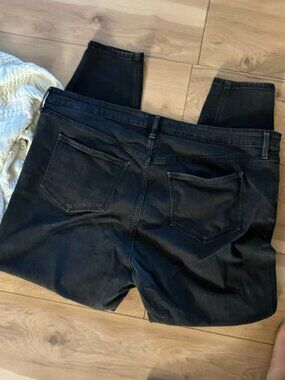 size 22  long tall plus sized stretch black jeans  twenty two denim pants womens
